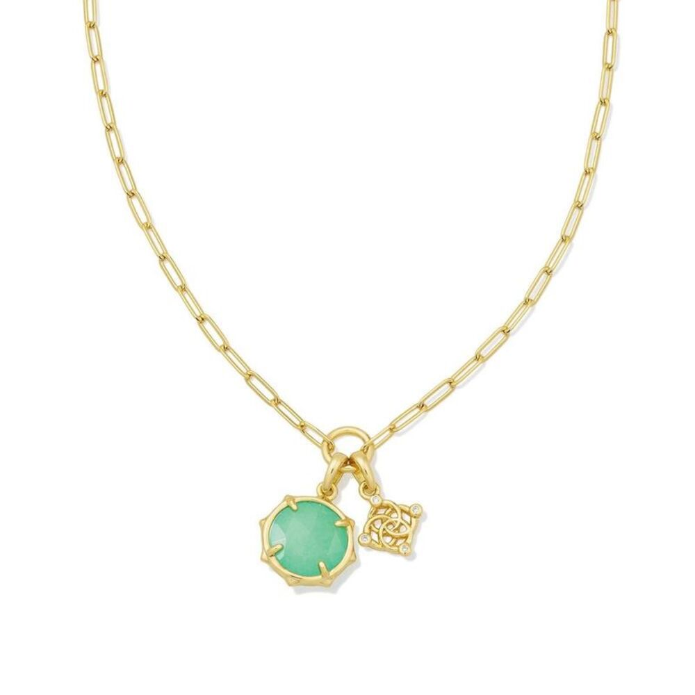 Kendra Scott Landon Charm Necklace - Green/Gold